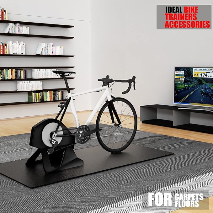 Bike Mat Compatible with Peloton Bike Elliptical Treadmill Mat 6mm Thick,