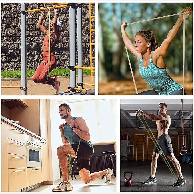 VEICK Resistance Bands for Working Out, Exercise Bands, Workout Bands, Pull Up Assistance Bands, Long Heavy Stretch Bands Set for Men and Women, Power Weight Gym at Home Fitness Equipment-StrideForce Fitness