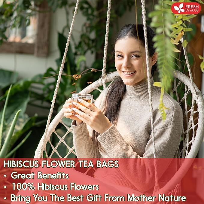 FreshDrinkUS Premium 30 Hibiscus Tea Bags, 100% Natural & Pure, Loose Flower Herbal Tea, No Sugar, Caffeine, Gluten, Vegan-StrideForce Fitness