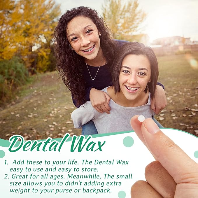 Tondiamo 40 Pack Clear Braces Wax for Teeth Dental Wearer Orthodontic Tooth Wax for Braces and Oral Appliances with Colorful Storage Case and Smell(Mixed Flavors)
