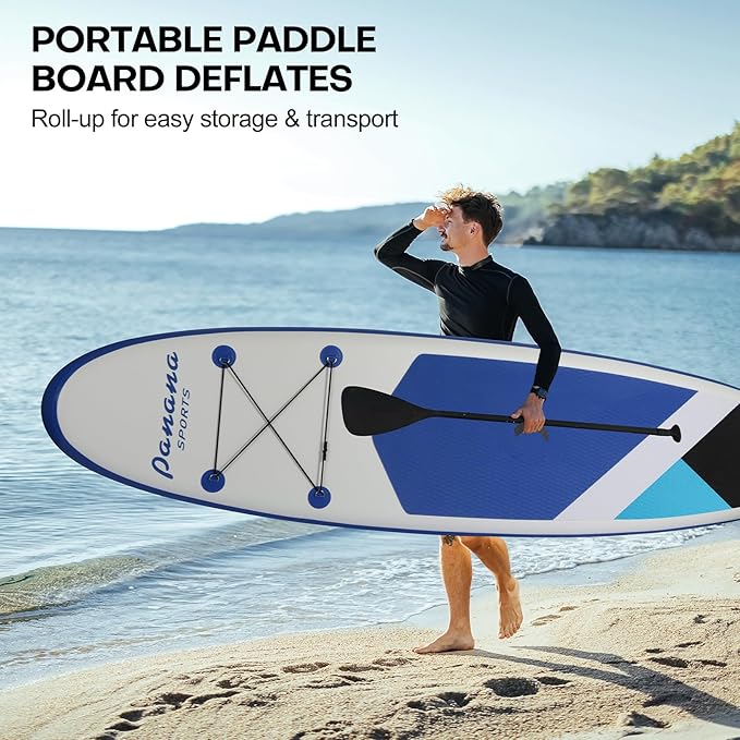 Panana Inflatable Stand Up Paddle Board, 10'x31 x6 SUP with Premium Paddle Board Accessories Kit, Anti-Slip EVA Deck for Adults Youth of All Skill Levels-StrideForce Fitness