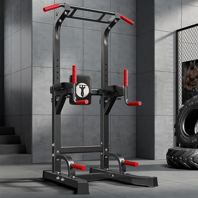 SogesHome Adjustable Pull Up Bar & Dip Station, Heavy Duty 500LB Capacity Multifunctional Home Gym Fitness Equipment for Strength Training, Push Up Stand for Arm, Back, Core & Full Body Workout-StrideForce Fitness