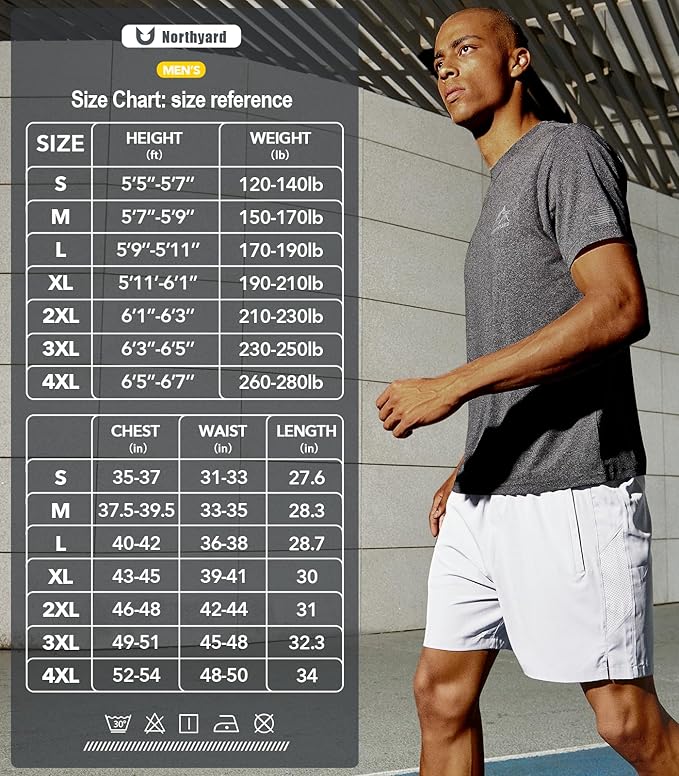 NORTHYARD Men's UPF 50+ Sun Protection Shirts Swim SPF UV Quick Dry Short Sleeve T-Shirts for Athletic Fishing Rash Guard-StrideForce Fitness