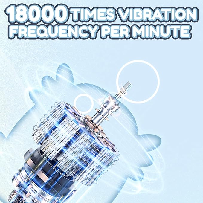 Kids Electric U Shaped Toothbrush - Axolotl Kids Rechargeable Sonic Toothbrush with 6 Brush Heads Full Mouth 6 Cleaning Modes - Age2-15 Blue