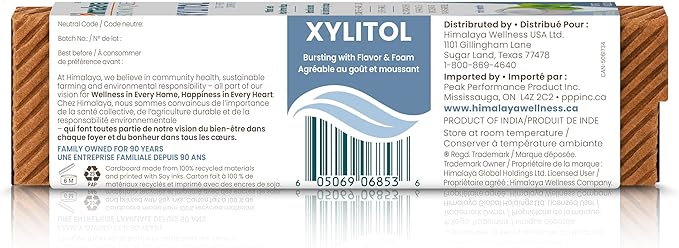 Himalaya Botanique Whitening Antiplaque Toothpaste with Xylitol, Fluoride Free, for Plaque Reduction & Gentle Whitening, 4 oz, 2 Pack