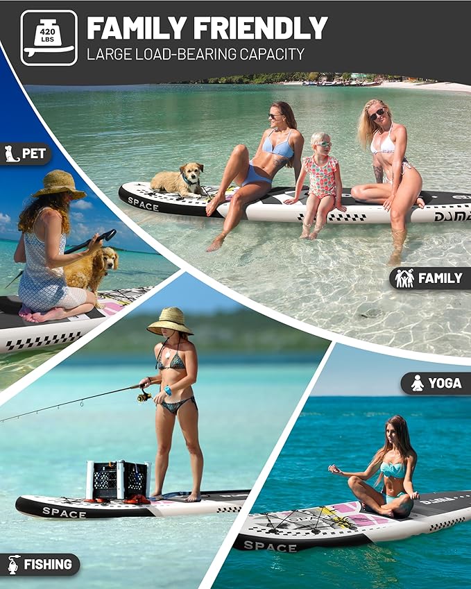 DAMA 11'*34"*6" Inflatable Paddle Board, Paddle Boards for Adults,Sup,Lightweight and Durable, Easy to Inflate, Versatile in Style, Fully Functional, Equipped w/High Grade Accessories.-StrideForce Fitness