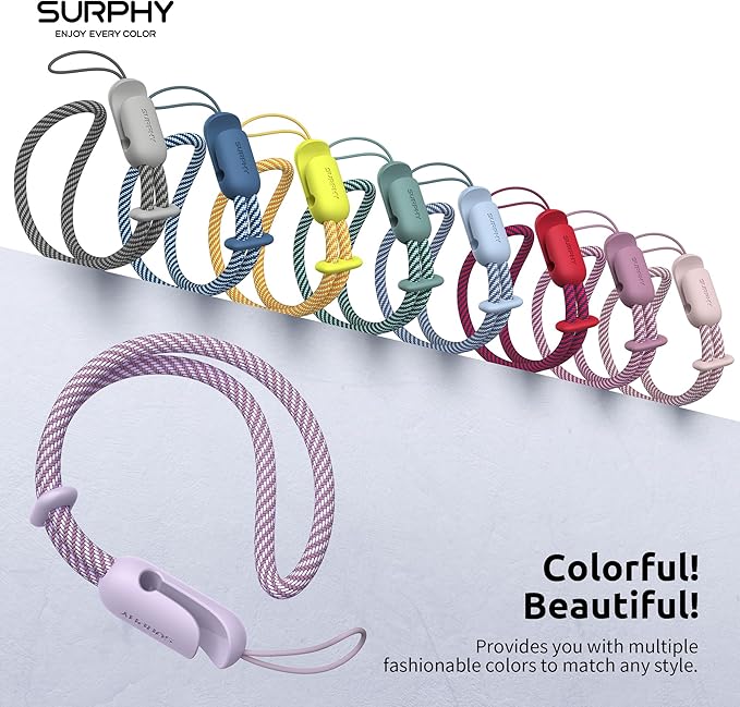 SURPHY 2 Pack Phone Lanyard for Cellphone Case, Phone Wrist Strap for Case, Cellphone Strap with 2-Color Braided, Charm Wrist Lanyard for Women and Men, Lilac & Lilac Purple