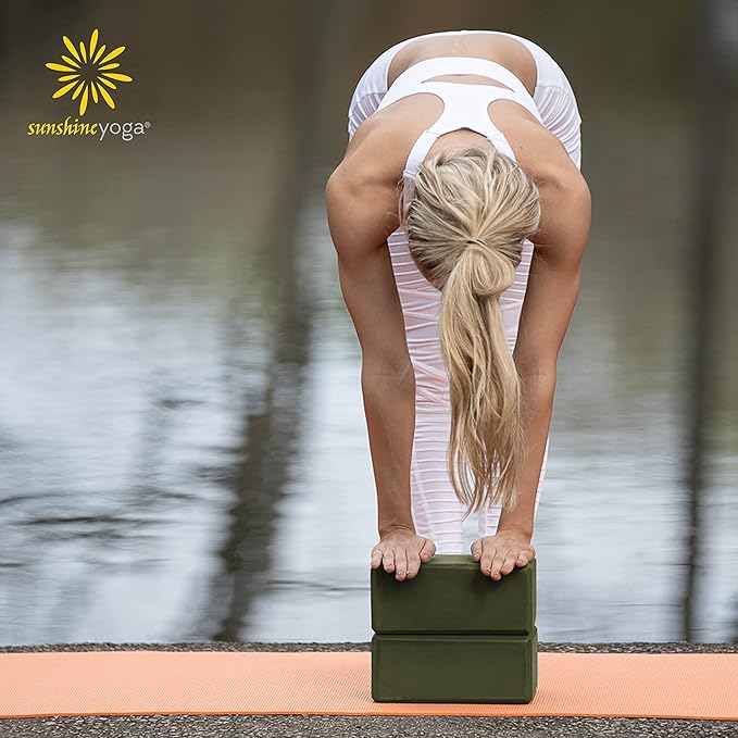 Sunshine Yoga 4" Yoga Block, 10 Pack Bulk EVA Foam Yoga Blocks, Firm and Supportive Yoga Brick, Balance Foam for Stretching, Pilates, and Workout, 4" x 6" x 9"-StrideForce Fitness