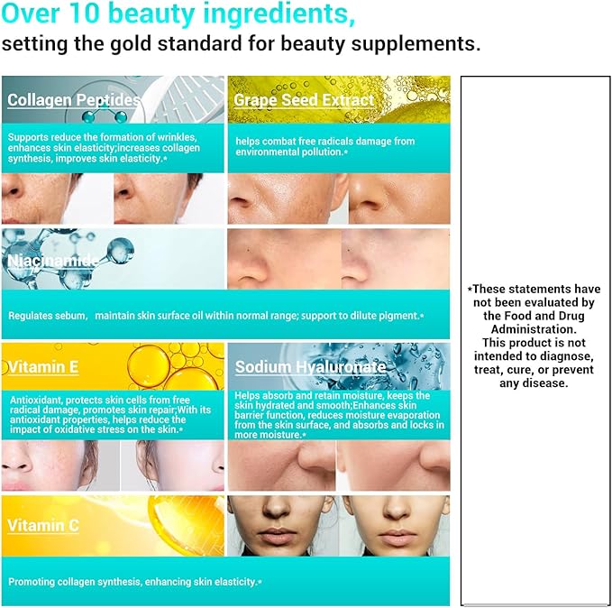 Collagen Peptides for Women, Beauty Vitamin & Mineral Supplement,Contains Vitamin D3, Probiotics for Women & Collagen Peptides,Vitamin B Complex,Vitamin E 120 Tablets