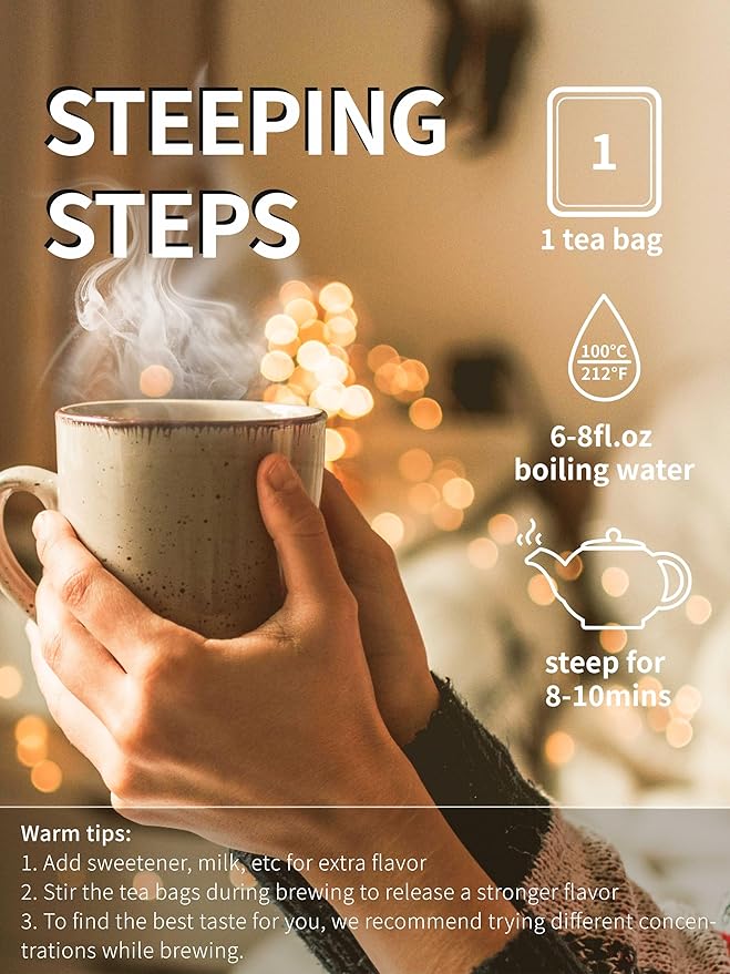 TeeLux Chamomile Passionflower Tea, Caffeine Free Tea with Lemon Balm, Spearmint, Valerian Root, Lavender, Soothing & Smooth Taste, 100 Count