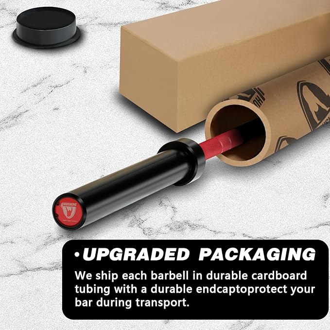 7ft Olympic Barbell for Strength Training and Olympic Weightlifting, 500 700 1000LBS Capacity Available, 2 Inch Bar for Squats, Home Gym Fitness Equipment, Bench Press, Deadlift,Powerlifting-StrideForce Fitness