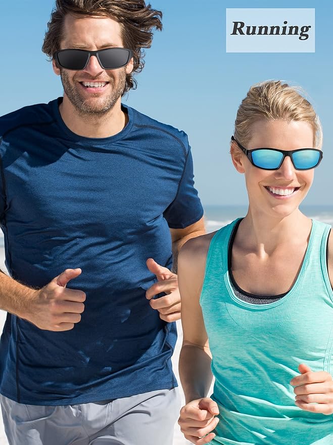 Frienda 6 Pack Polarized Sport Sunglasses for Men Multipack Fit over Glasses Pack Lot Set Men's Sport Fishing Eyeglasses-StrideForce Fitness