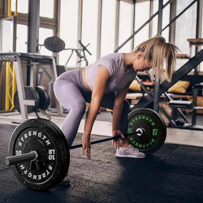 GIKPAL 2-Inch Bumper Plates High Bounce - Rubber Olympic Weight Plates Set for Home Gym, Barbell Plates for Weight Lifting Strength Training,-StrideForce Fitness