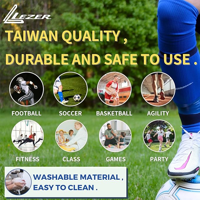 LEZER 6 Inch 8 Inch Flat Cones, Spot Markers, Soccer Cones, Field Court Markers, Sit Spots, Flat Discs, Soccer Training Equipment, Agility Practice, Football, Made in Taiwan-StrideForce Fitness