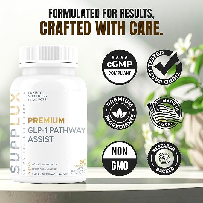 Premium GLP-1 Pathway Support Supplement for Weight Loss to Burn Fat & Suppress Appetite - Shredding Pills for Women & Fat Burner for Men | 3rd Party Tested Supplement - 60 Pills for Adults-StrideForce Fitness