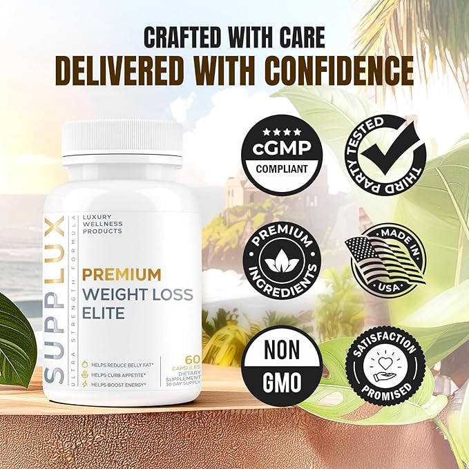 Premium Weight Loss Elite | Supports GLP-1 Pathway Function | Weight Loss Pills for Women, Fat Burner for Men | 5 Strategic Backed Ingredients | 3rd Party Tested Supplement - 60 Pills-StrideForce Fitness