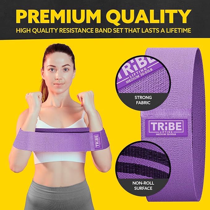 Fabric Resistance Bands for Legs - Workout Bands Resistance Bands for Men and Women - Booty Bands for Working Out - Exercise Bands Resistance Bands Set - Elastic Bands for Exercise-StrideForce Fitness