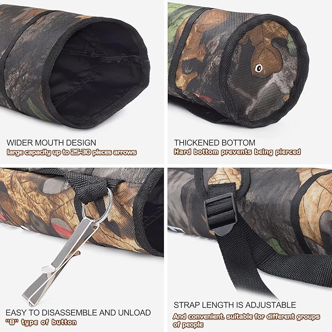 Elong Adjustable Archery Back Arrow Quiver Holder - Upgraded Quiver Arrows for Compound Recurve Bow and Hunting Target Practicing Youth and Adults-StrideForce Fitness