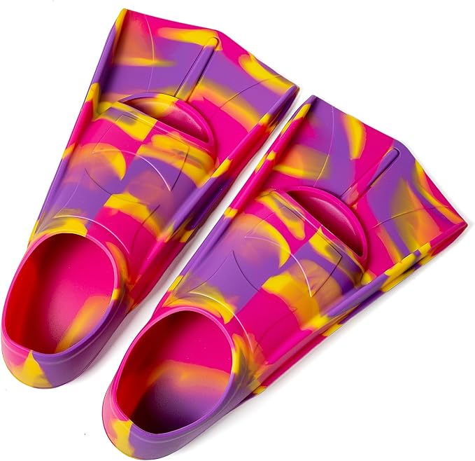 Kids Swim Fins,Short Comfortable Flippers for Lap Swimming and Training for Child,Girls,Boys,Beginners-StrideForce Fitness