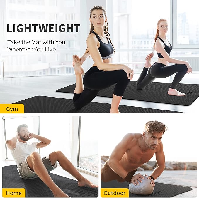 CAMBIVO Extra Wide Yoga Mat for Women and Men (72"/84"x 32"x 1/4") TPE Workout Mat, Non-slip Large Exercise Fitness Mat for Yoga, Pilates, Workout-StrideForce Fitness