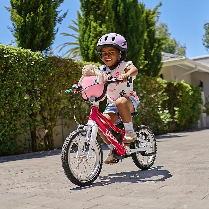 woom GO 2 Bicycle for Children 3 to 4.5 Years Old, 14-Inch Lightweight Bike with Handbrake, Steering Limiter & Chainguard for Boys & Girls - Red-StrideForce Fitness