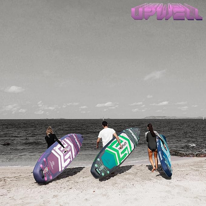 UPWELL 11'6"×35" Extra Wide Inflatable Paddle Board, Stand Up Paddle Board for Youth & Adults, Stable Design, Premium SUP Accessories, 120L Backpack, 10L Dry Bag, Paddle, Leash, Hand Pump, US Fins-StrideForce Fitness