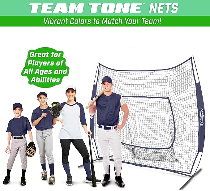GoSportsGoSports Team Tone 7' x 7' Baseball & Softball Practice Hitting & Pitching Nets in Team Colors-StrideForce Fitness