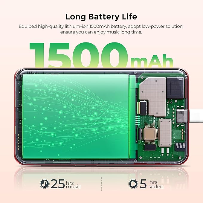 innioasis 160GB MP3 Player with Bluetooth and WiFi, Android Music Player with Spotify,Amazon Music,Pandora,4" Full Touch Screen MP3 Player with Audible,Libby,Audiobooks (Black_Red)-StrideForce Fitness