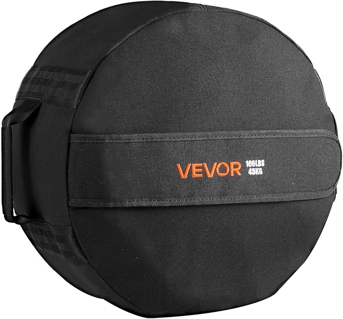 VEVOR Workout Sandbag, Heavy Duty Workout Power Bags with Handles, 100 lbs/45 kg Slam Bag for Fitness Strength Weight Training Cross-Training, Home Gym Exercise, Black (Unfilled)-StrideForce Fitness