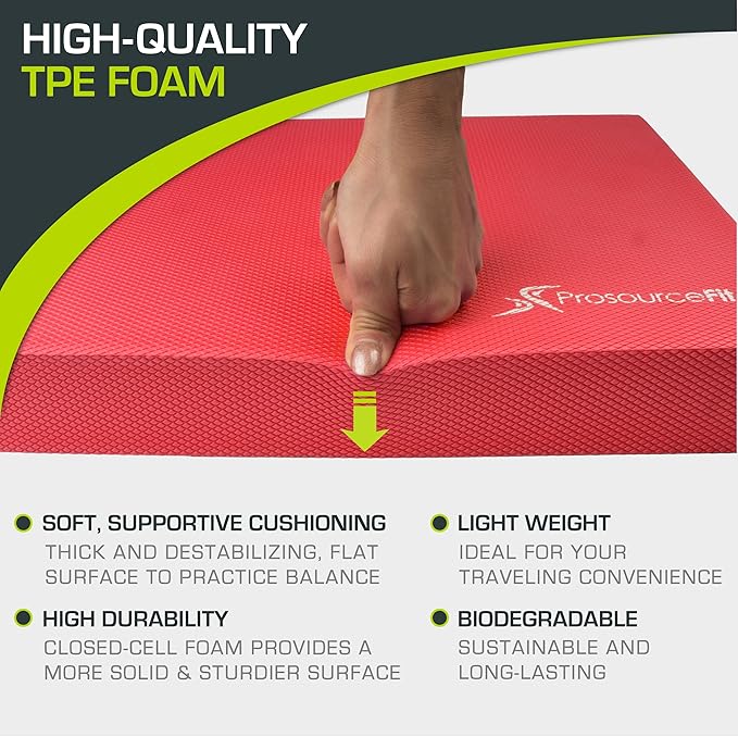 ProsourceFit Exercise Balance Pad – Cushioned Non-Slip Foam