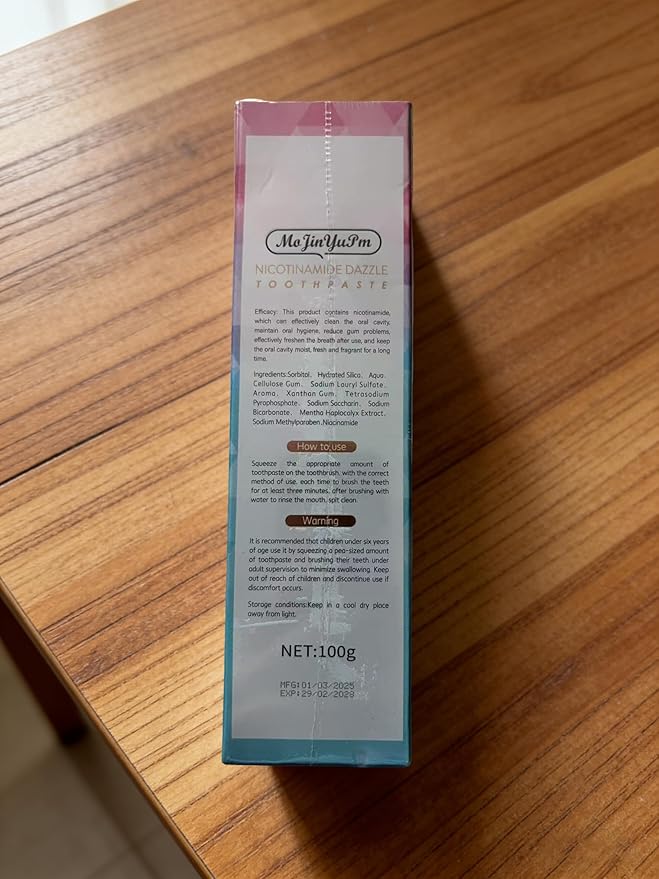 Niacinamide Whitening Toothpaste (2PCS), Fluoride-Free Formula, Effectively Removes Stains & Deep Cleans for Brighter Teeth and Fresher Breath