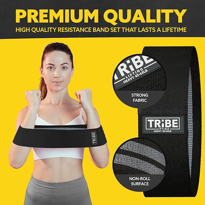 Fabric Resistance Bands for Legs - Workout Bands Resistance Bands for Men and Women - Booty Bands for Working Out - Exercise Bands Resistance Bands Set - Elastic Bands for Exercise-StrideForce Fitness