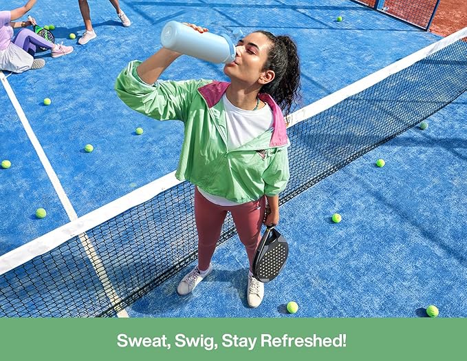 40 oz Insulated Water Bottle with 2-in-1 Straw and Spout Lid, Keep Cold 24H, Leak-Proof, BPA-Free, Double Wall Stainless Steel Water Bottle for Sports, Gym, Travel, and School (Mint)-StrideForce Fitness