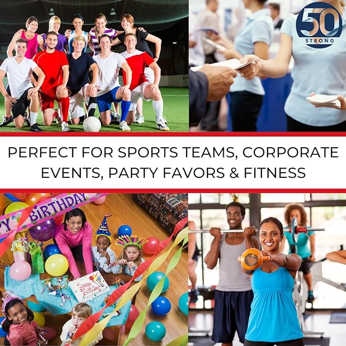 50 Strong Sports Water Bottles – Reusable 22 oz BPA-Free Plastic Bottles with Pull Top Cap – Made in USA – Top Rack Dishwasher Safe – Fits Most Bike Cages Brand-StrideForce Fitness