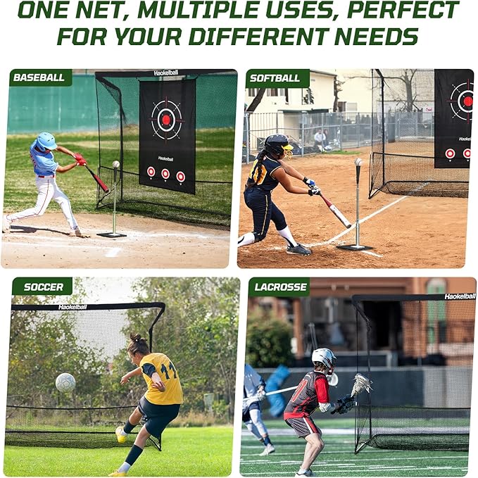 Haokelball Golf Practice Net - 10x7.5ft Hitting Net with Target Cloth for Indoor or Outdoor Use, Heavy Duty with Carry Bag-StrideForce Fitness