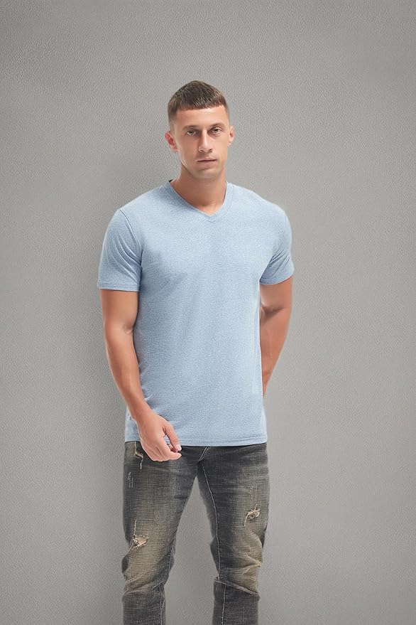 VEIISAR Premium V Neck T Shirts for Men - Modern Fitted Tees Vneck Undershirts-StrideForce Fitness