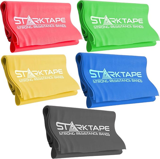 Resistance Bands Set. 3 or 5 Pack Non-Latex Physical Therapy, Professional Elastic Band. Perfect for Home Exercise, Workout, Strength Training, Yoga, Pilates, Rehab, Gym-StrideForce Fitness
