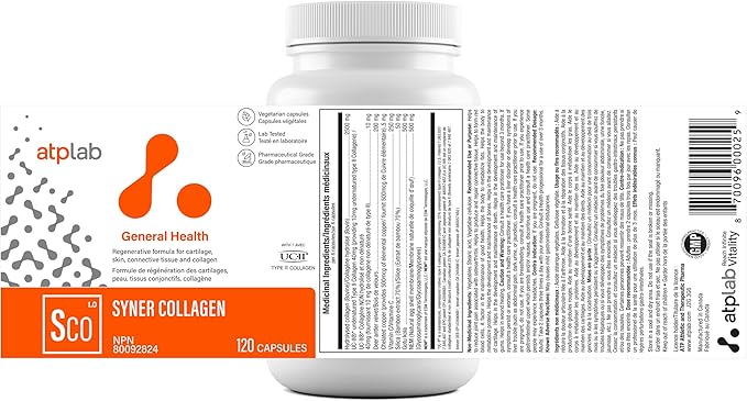 ATP LAB | Syner Collagen 120 caps | Formerly Collagenik. Collagen Regeneration Formula 79% More Effective Than glucosamine-StrideForce Fitness