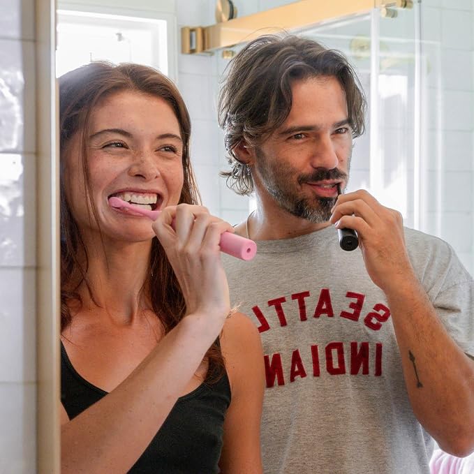 Made by Dentists PRO‑X Replacement Brush Heads – Compatible with PRO‑X Sonic Toothbrush (3 Pack) – Dentist‑Designed, Deep Plaque Removal, Soft Bristles, Travel‑Ready, Pink