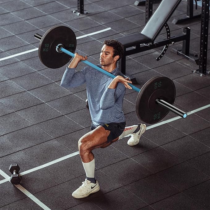 Olympic Barbell 45lb (20kg) - 7ft Bearing Spin Bar for Weightlifting and Strength Training,Ceramic Coating,500 LBS Capacity,28mm High Whip,Fits 2" Plates,for Home Gym-StrideForce Fitness