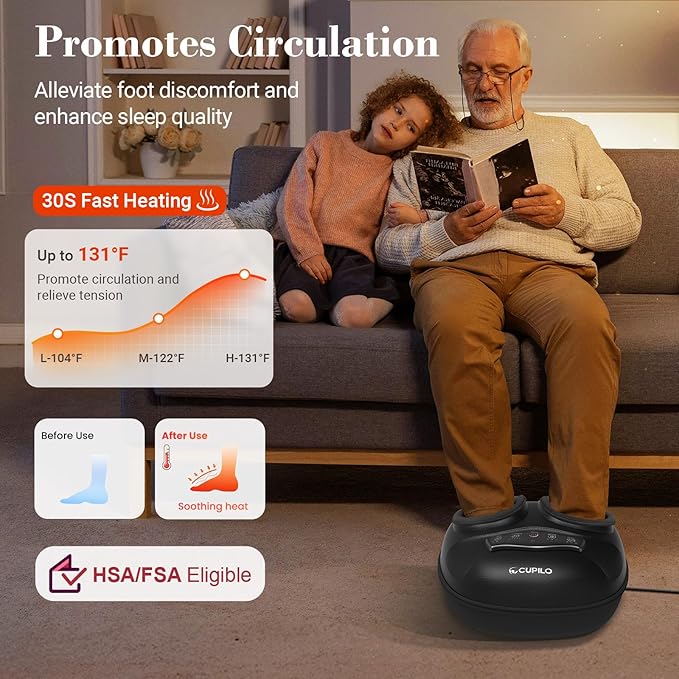 Shiatsu Foot Massager with Heat - Deep Tissue Kneading Foot Massager for Plantar Fasciitis,Adjustable Compression & Heat for Neuropathy Pain,Feet Fatigue,Gifts for Women Men