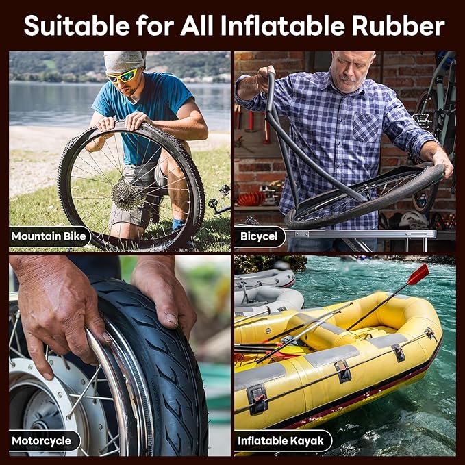 29 PCS Bike Tire Repair Kits - 22 PCS Vulcanizing Patches, Cement, Tire Levers, Metal Rasp & Roller, Valve Wrench, Portable Bicycle Inner Tube Puncture Patch Kit for BMX MTB Road Bike Motorcycle-StrideForce Fitness