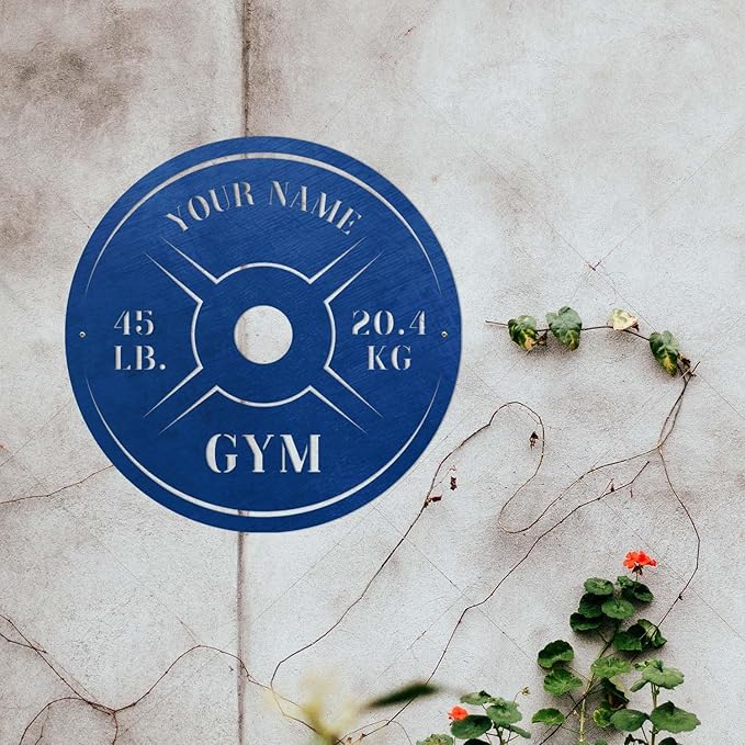 Personalized Home Gym LED Tin Metal Sign Multiple Sizes, Weight Lifting Exercise Workout Room Training Fitness Center Motivational Inspirational Quotes Decor Wall Art Hanging Accessories (07 w/o LED)-StrideForce Fitness