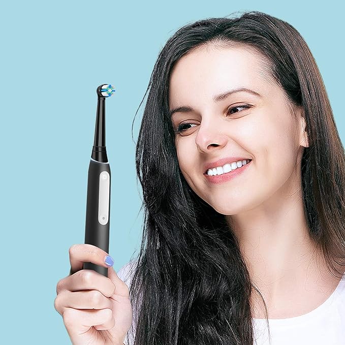 10 PCS Replacement Heads Compatible with Oral B IO 2/3/4/5/6/7/8/9/10/Deep Clean Series Electric Toothbrush, Medium Softness Brush Heads Compatible with Oral B IO for Teeth and Gums Care (Black)