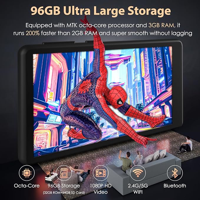 96GB MP3 Player with Bluetooth and WiFi, 4.1" Touch Screen, Silicone Protective case, Octa-core, MP4 MP3 Player for Spotify, Pandora, 96GB Storage Up to 1Tb, Android Music Player for Parental Control-StrideForce Fitness