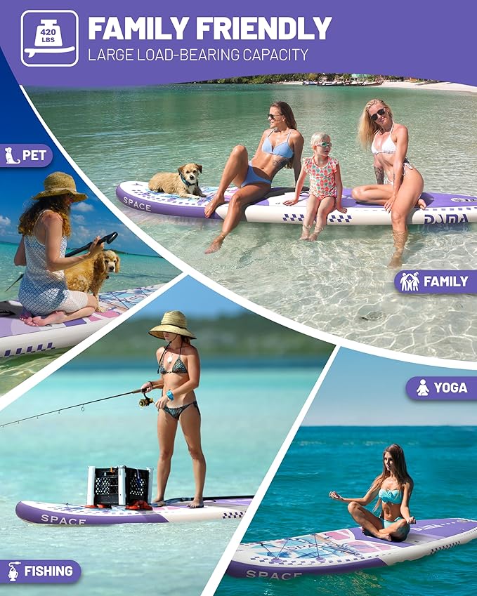 DAMA 11'*34"*6" Inflatable Paddle Board, Paddle Boards for Adults,Sup,Lightweight and Durable, Easy to Inflate, Versatile in Style, Fully Functional, Equipped w/High Grade Accessories.-StrideForce Fitness
