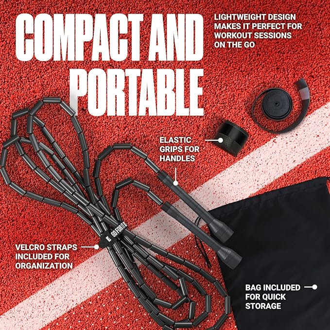 Sportbit Elite Beaded Jump Rope - Adjustable Speed Rope for Fitness, CrossFit, Boxing - Tangle-Free, Lightweight-StrideForce Fitness