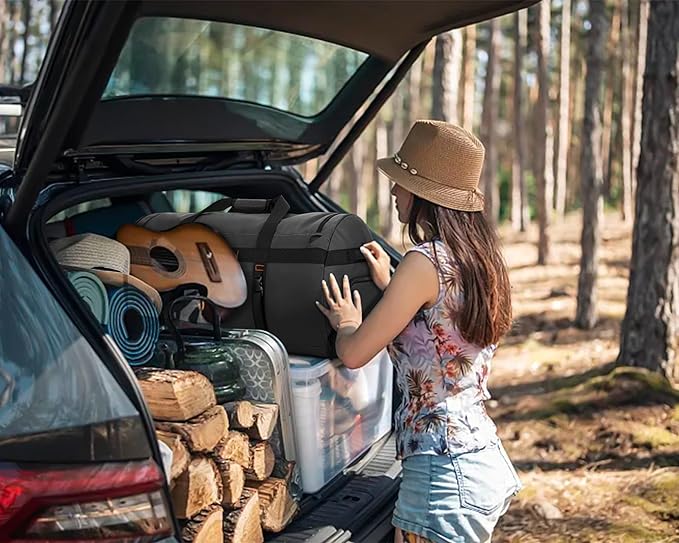 40L/60L/90L Large Waterproof Duffle Bag Backpack for Men, Mens Duffel Backpack Bags for Traveling, Heavy Duty (Black, 90l)-StrideForce Fitness