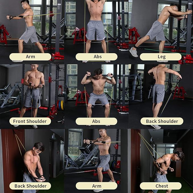 WHATAFIT Resistance Bands, Exercise Bands,Resistance Bands for Working Out, Work Out Bands with Handles for Men and Women Fitness, Strength Training Home Gym Equipment