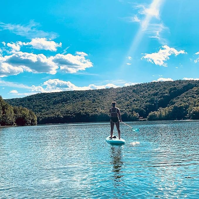 AKSPORT Inflatable Stand Up Paddle Board, SUP Board with All Accessories, Wide Stable Design, Non-Slip Deck, Inflatable Paddle Boards for Youth & Adult-StrideForce Fitness